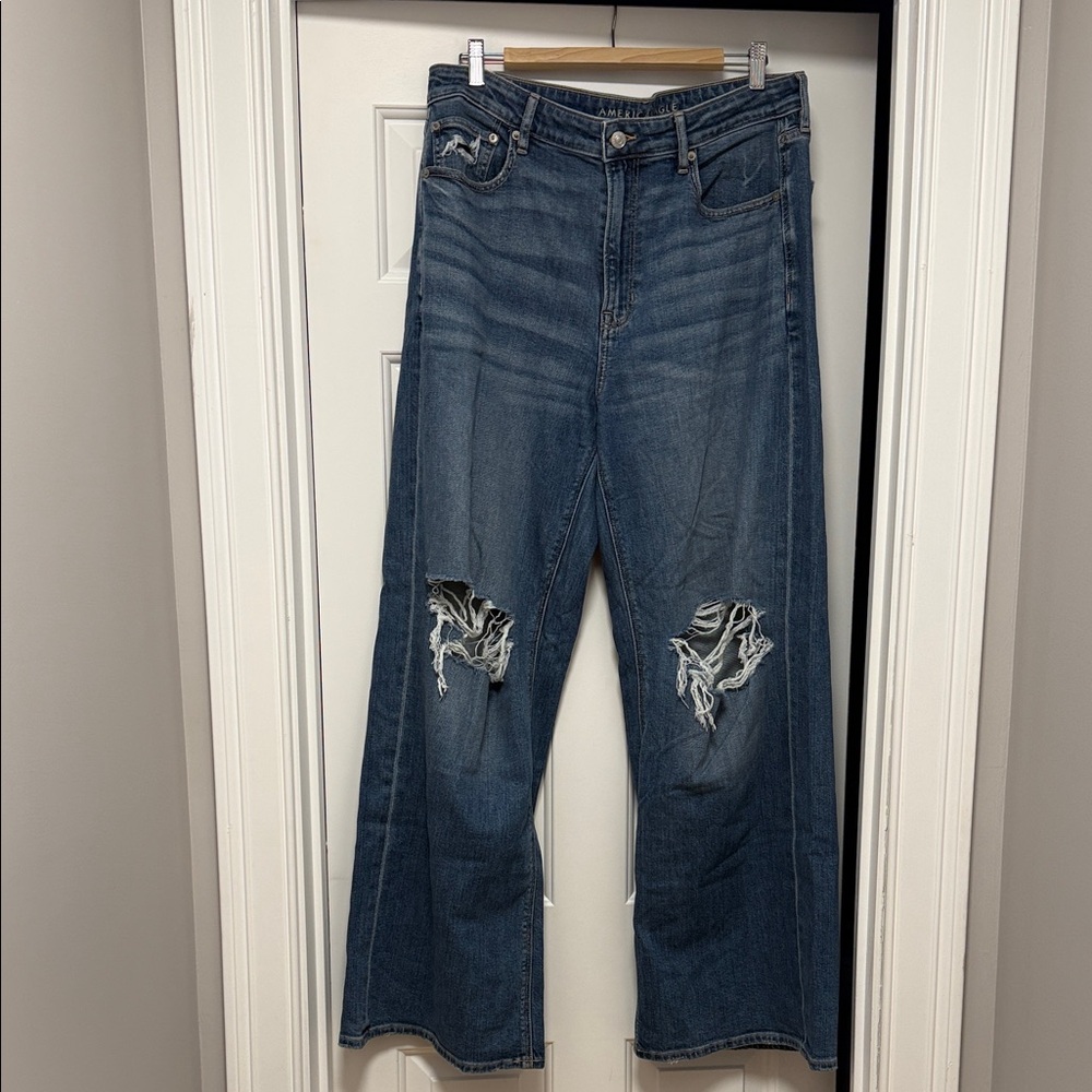 American Eagle Outfitters Super High Rise Baggy Wide Leg jeans